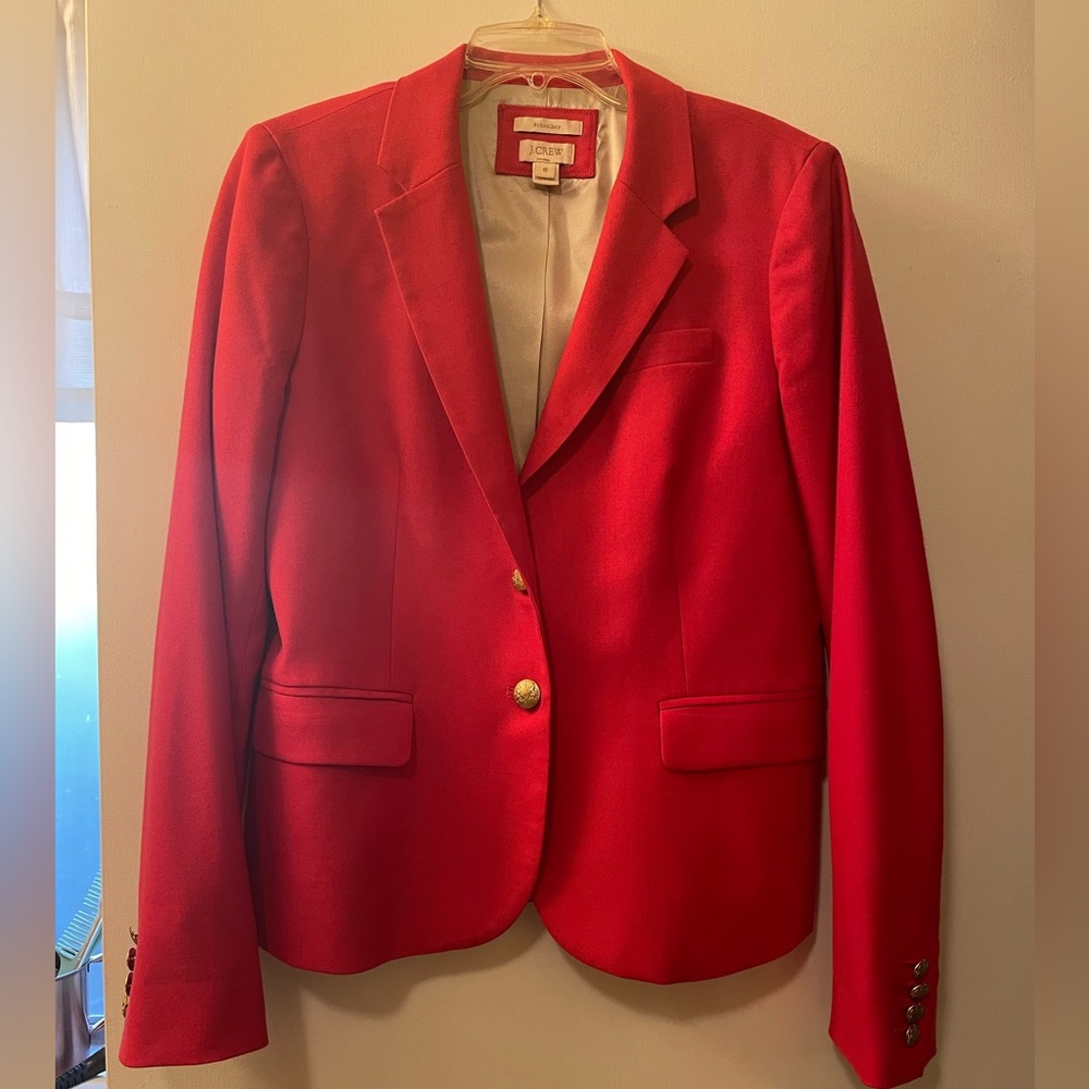J. Crew Red Schoolboy Blazer